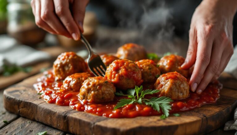 ontdek hoe je sappige gehaktballen in tomatensaus maakt zonder dat ze uit elkaar vallen met onze handige tips en tricks.